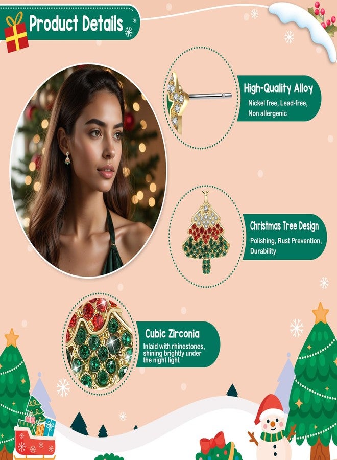 Joyline Christmas Tree Earring for Women Gifts Crystal Dangle Earring - Image 3